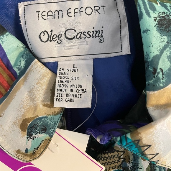 Oleg CassiniSize large lightweight jacket with beautiful pattern - Picture 4 of 5